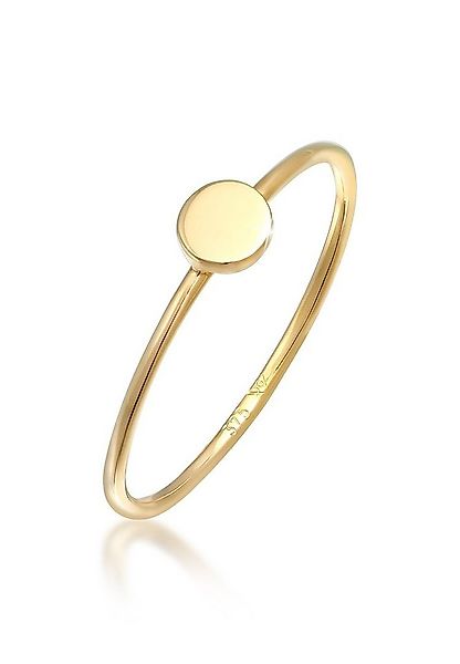Elli Premium Fingerring Plättchen Runde Form Statement 375 Gelbgold günstig online kaufen