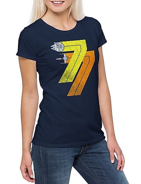 Urban Backwoods Print-Shirt Vintage Rebel Born 77 Damen T-Shirt Shirt Star günstig online kaufen