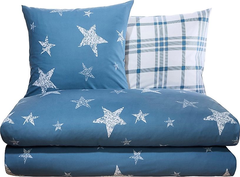 Erwin Müller Bettwäsche Wendebettwäsche Sparpaket 4-teilig, Biber, Karo günstig online kaufen