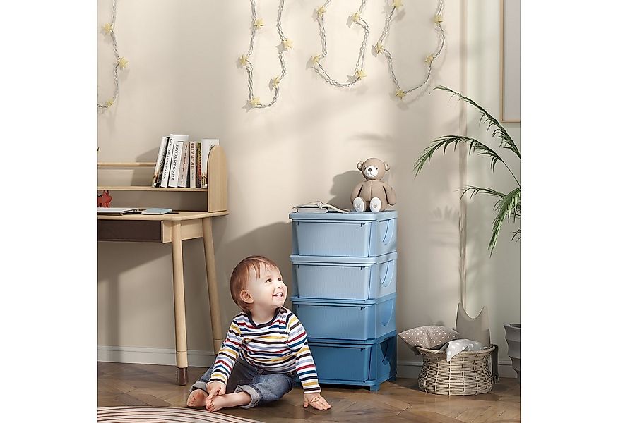 HOMCOM Spielzeugtruhe vier Ebene (Spielzeugkiste, 1 St., Spielzeug-Organize günstig online kaufen
