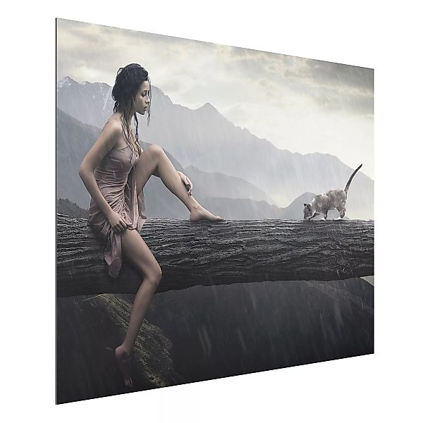 Alu-Dibond Bild Akt & Erotik - Querformat 4:3 Jane in the Rain günstig online kaufen