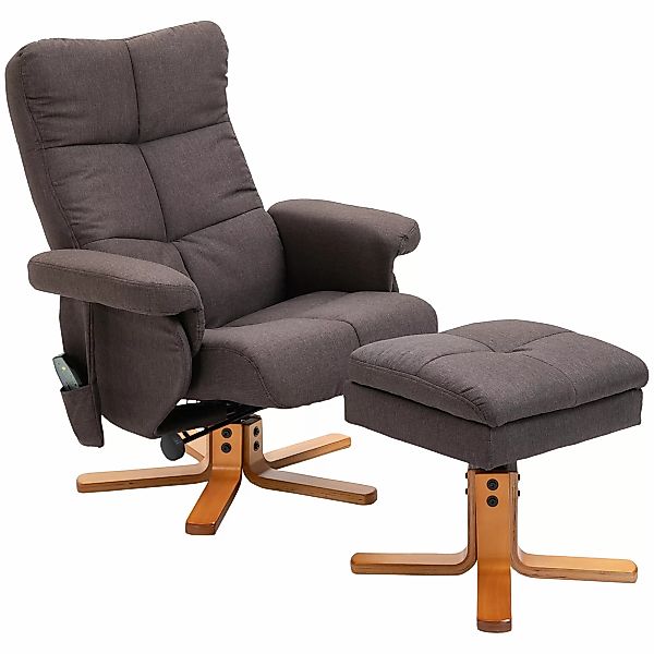 HOMCOM Relaxsessel mit Fußhocker, Fernsehsessel mit Massagefunktion, 145° N günstig online kaufen