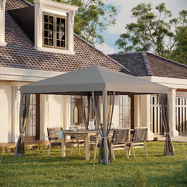Outsunny Faltpavillon Pavillon Faltzelt 3x3m mit Seitenwänden inkl. Trageta günstig online kaufen
