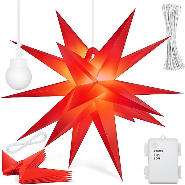 KESSER Weihnachtsfigur, Leuchtstern 3D, LED Weihnachtsstern günstig online kaufen