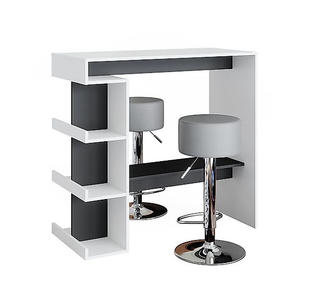 Vicco Bartisch Dana, Weiß/Anthrazit, 108 x 50 cm mit 2 Barhockern (3-St) günstig online kaufen