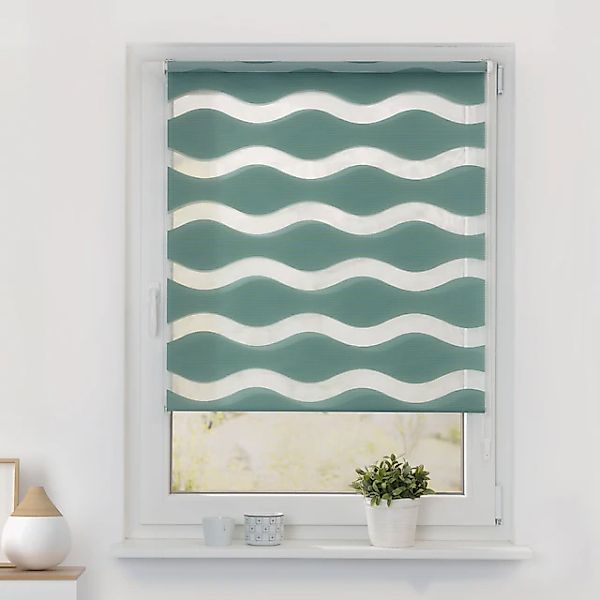 LICHTBLICK ORIGINAL Doppelrollo »Welle Klemmfix, ohne Bohren« halbtranspare günstig online kaufen