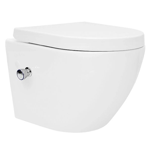 LuxeBath Tiefspül-WC Spülrandloses Hänge WC Keramik mit WC-Sitz abnehmbar S günstig online kaufen