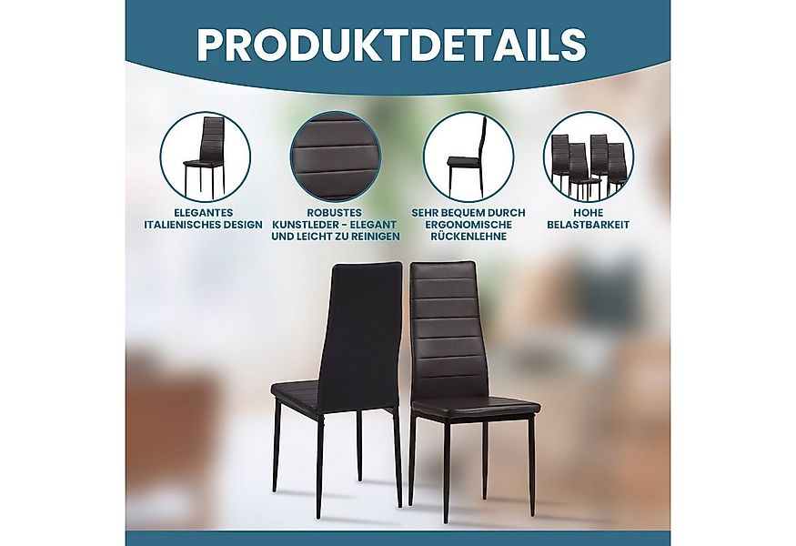 Albatros International Esszimmerstuhl Esszimmerstühle MILANO 4er Set braun günstig online kaufen
