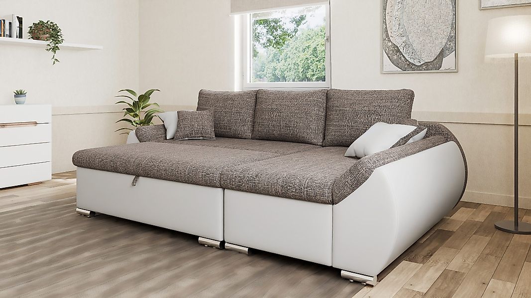MOEBLO Ecksofa ALEX, L-Form mit Hocker günstig online kaufen