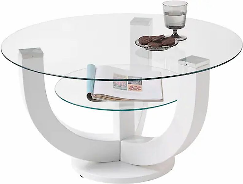HBZ Couchtisch »Denver, TOPSELLER!«, (Couchtisch), rund mit Glas, Tisch -Ge günstig online kaufen