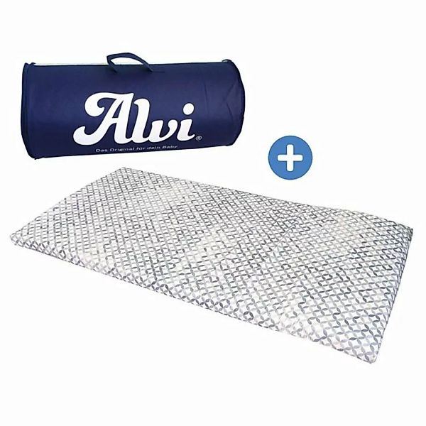 Alvi® Baby-Reisebett Mosaik - Grau, Baby Reisebettmatratze 60x120 cm rollba günstig online kaufen