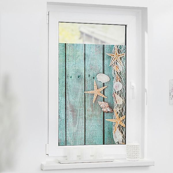 LICHTBLICK Fensterfolie Beach Meer Beach petrol B/L: ca. 50x100 cm günstig online kaufen