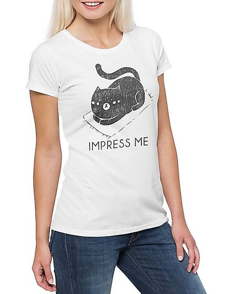 Urban Backwoods Print-Shirt Impress Me Cat Damen T-Shirt Katzen Kätzchen Ka günstig online kaufen