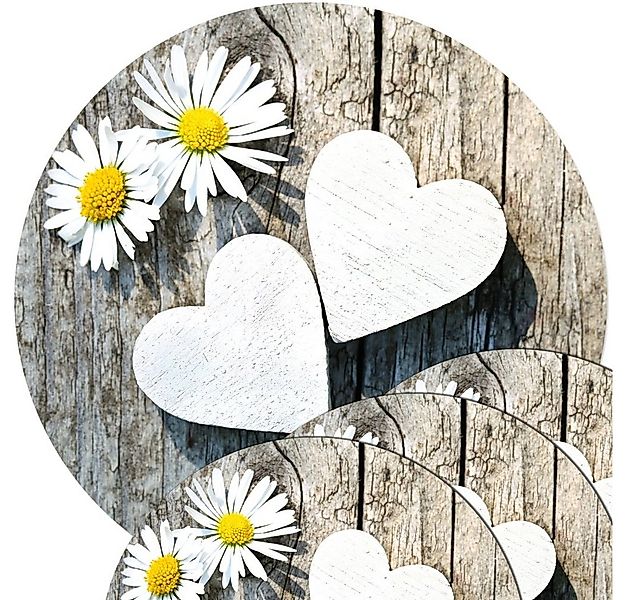 matches21 HOME & HOBBY Platzset Abwaschbare Tischsets 4er Set Gänseblümchen günstig online kaufen