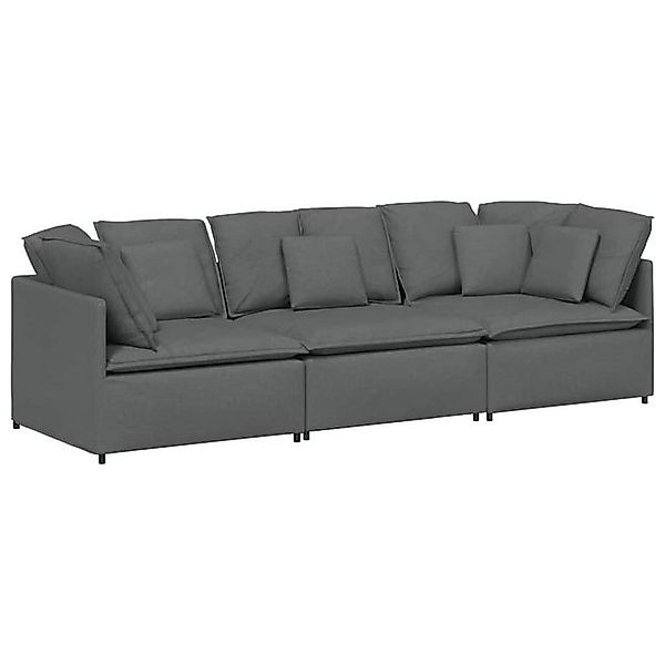 vidaXL Sofa Modulares Sofa mit Kissen Stoff Dunkelgrau günstig online kaufen