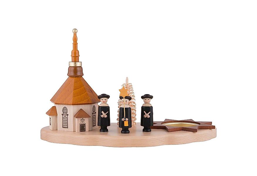 Dregeno Erzgebirge Schwibbogen Teelichthalter mit Seiffener Kirche und Kurr günstig online kaufen