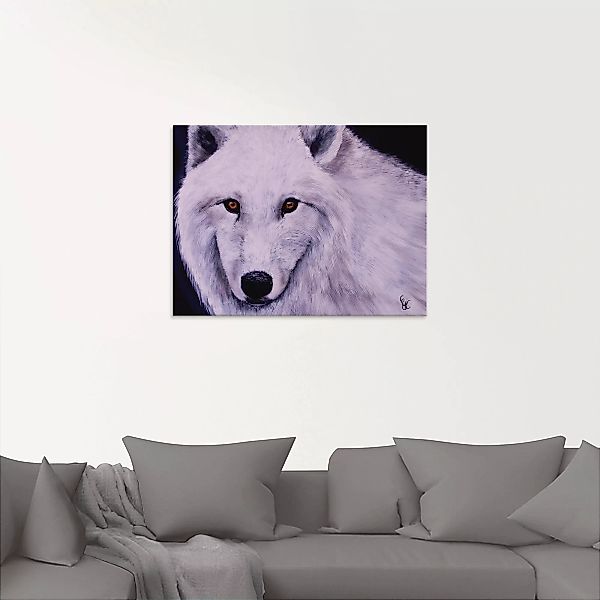 Artland Glasbild »Weißer Wolf«, Wildtiere, (1 St.) günstig online kaufen