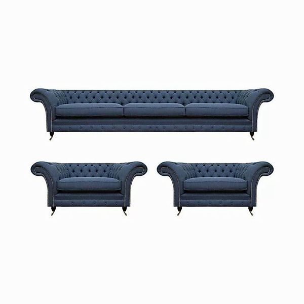 JVmoebel Chesterfield-Sofa Luxus Komplett 3tlg Design Modern Sofagarnitur W günstig online kaufen