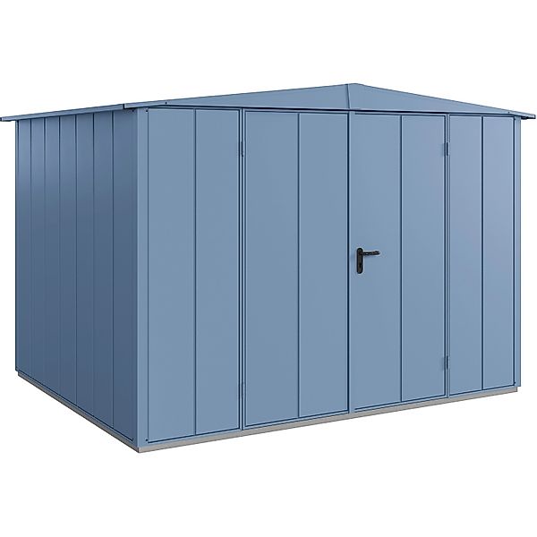 Hörmann Gerätehaus Elegant mit Satteldach Typ 3 RAL5014 Taubenblau Doppeltü günstig online kaufen