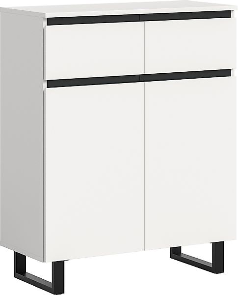 INOSIGN Kommode "TOMA, Höhe: 99cm, mit Metall-Kufen-Fuß, 2 Türen, 2 Schubkä günstig online kaufen