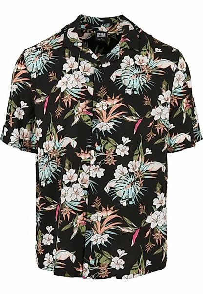 URBAN CLASSICS Langarmhemd Urban Classics Herren Viscose AOP Resort Shirt ( günstig online kaufen