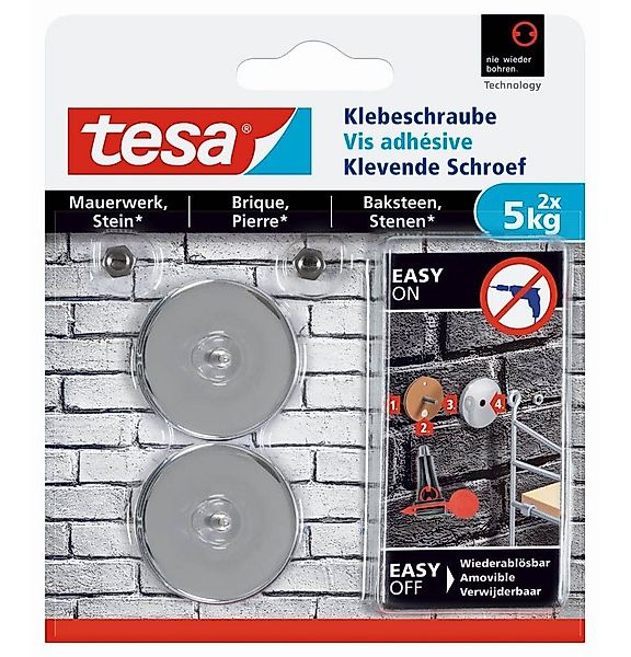 tesa Klebepad tesa Klebeschraube Traglast 5 kg, 2 Stück günstig online kaufen