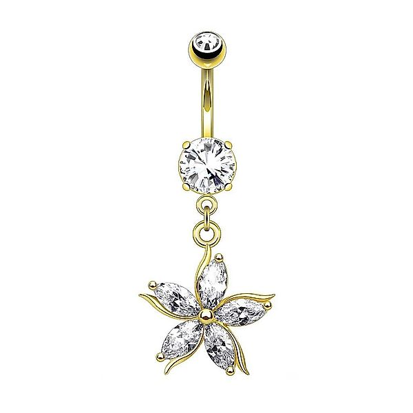 Taffstyle Bauchnabelpiercing Piercing Chirurgenstahl Kristall Blumen, günstig online kaufen