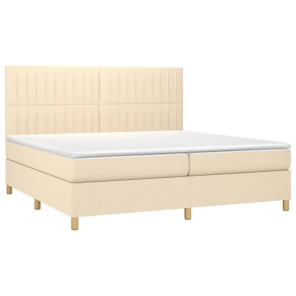 vidaXL Boxspringbett mit Matratze & LED Creme 200x200 cm Stoff 3135626 günstig online kaufen