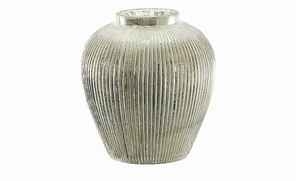 HOME STORY Vase   ¦ silber ¦ Glas ¦ Maße (cm): H: 23,5  Ø: 21 Weihnachten - günstig online kaufen
