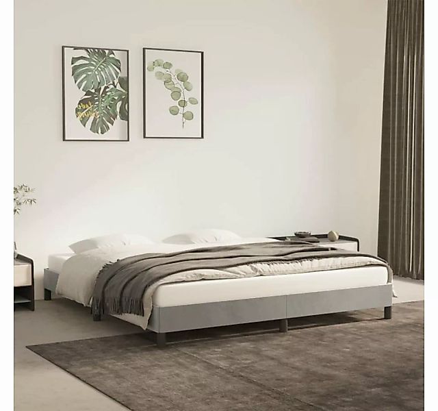 furnicato Bett Bettgestell Hellgrau 160x200 cm Samt günstig online kaufen