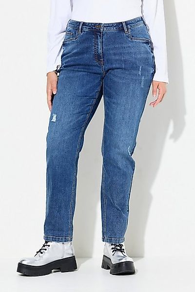 Ulla Popken Regular-fit-Jeans Boyfriend-Jeans Destroy-Effekte weites Bein günstig online kaufen