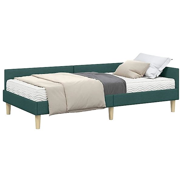 vidaXL Eckbettgestell mit Matratze 2-Tlg Grün Stoff 3393657 günstig online kaufen