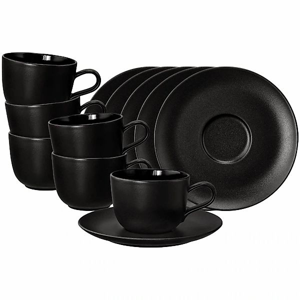 Seltmann Weiden Tasse "Kaffeetassen mit Untertassen Liberty Velvet Black 26 günstig online kaufen