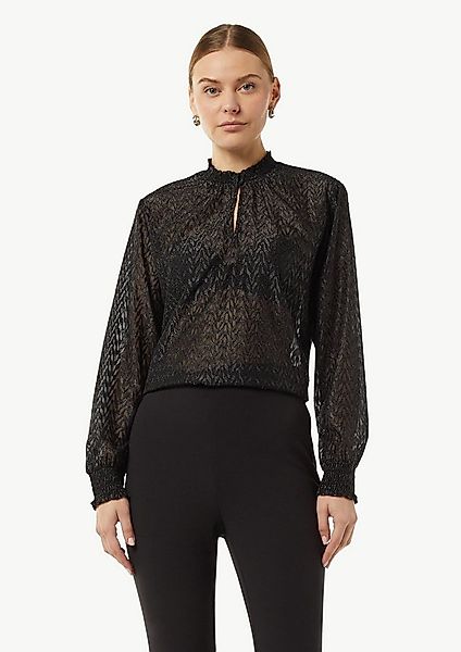 comma Langarmbluse Bluse Bluse mit Transparenz-Effekt und Glitzergarn günstig online kaufen