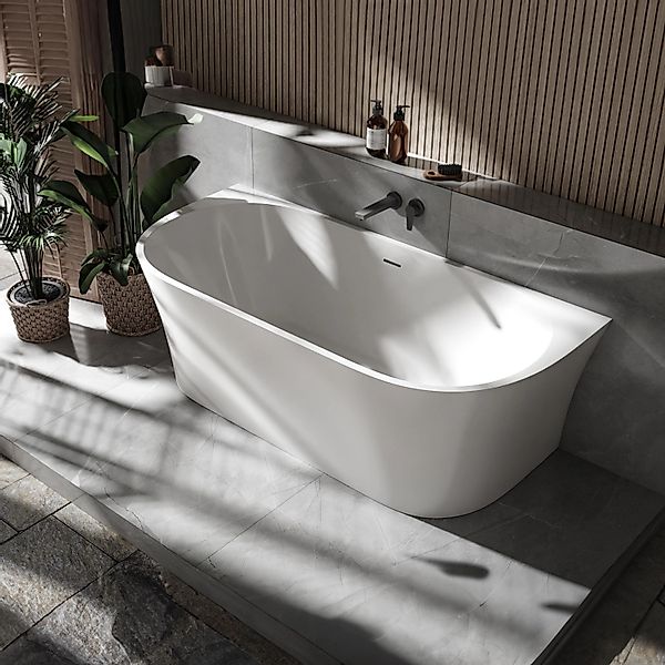 Bernstein Freistehende Badewanne NOVA CORNER Acryl Weiß Glänzend 170x78 Ein günstig online kaufen