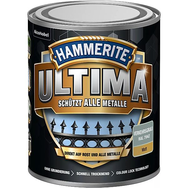 Hammerite Ultima Premium Metall-Schutzlack matt Verkehrsgrau 750 ml günstig online kaufen