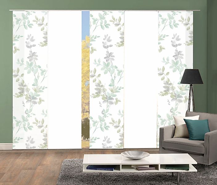 HOME WOHNIDEEN "5er SET" Paneelwagen 5 Stk. tlg. Schiebevorhang Digidruck 5 günstig online kaufen