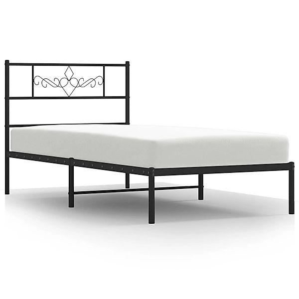 vidaXL Bettgestell mit Kopfteil Metall Schwarz 90x190 cm Modell 141884803 günstig online kaufen