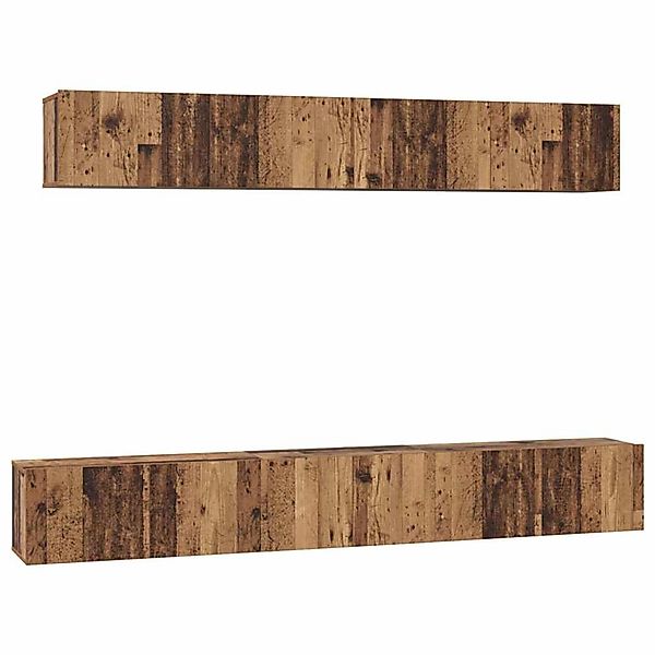 vidaXL TV-Schrank Set Wandmontiert 5-Tlg Altholz Holzwerkstoff 3393384 günstig online kaufen