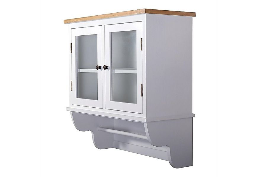 DESIGN DELIGHTS Wandregal LANDHAUS WANDSCHRANK "IDA", weiß, mit Glastür, Kü günstig online kaufen