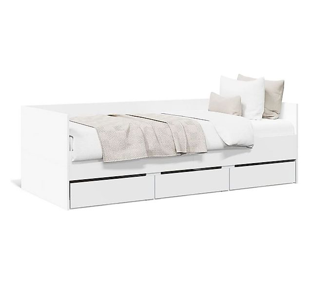 furnicato Bett Tagesbett mit Schubladen ohne Matratze Weiß 90x200 cm (1-tlg günstig online kaufen