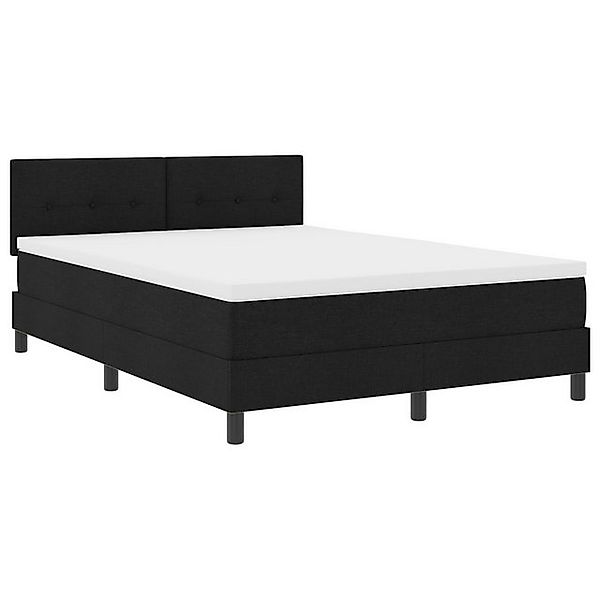 vidaXL Bett Boxspringbett mit Matratze schwarz 140x200 cm Stoff (1-tlg) günstig online kaufen