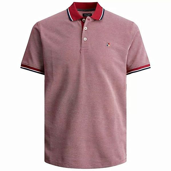 Jack & Jones Poloshirt Große Größen Herren Poloshirt Two-Tone-Struktur rot- günstig online kaufen