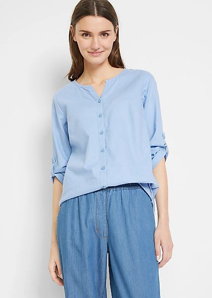bonprix Langarmbluse "Bluse mit Leinen, 3/4 Arm", Bluse mit Leinen, 3/4 Arm günstig online kaufen
