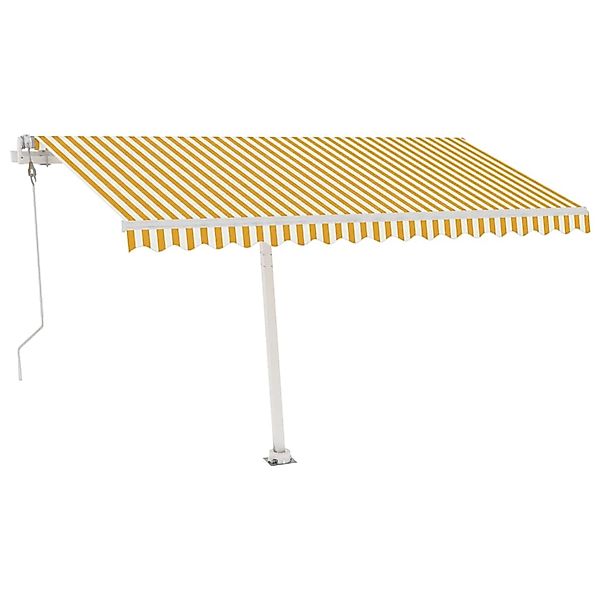 furnicato Standmarkise Automatisch 400x300 cm Gelb/Weiß günstig online kaufen