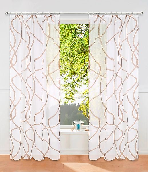 my home Gardine "Bene" Kräuselband 1 Stk. tlg. Transparent, gemustert, glat günstig online kaufen