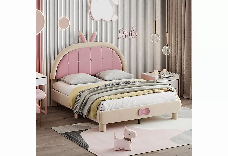 Sweiko Polsterbett, Kinderbett mit rundem Kaninchenohren-Kopfteil, 140*200c günstig online kaufen