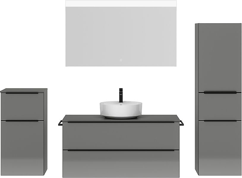 nobilia® Badmöbel-Set »Alvene«, (4 St., vormontiert, mit Soft-Close), Hochg günstig online kaufen