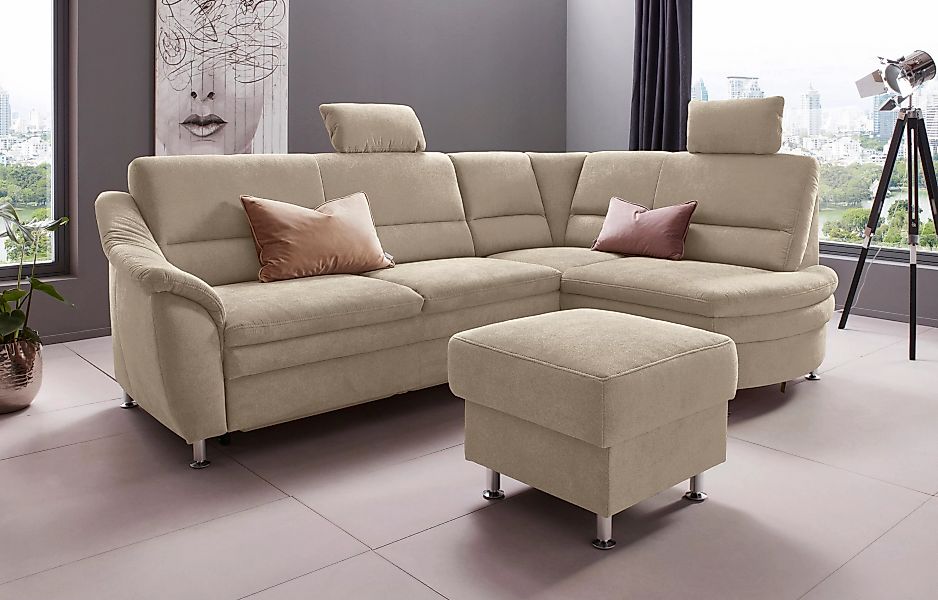 Places of Style Ecksofa "Cardoso L-Form", Federkern, wahlweise mit Bett, Sc günstig online kaufen