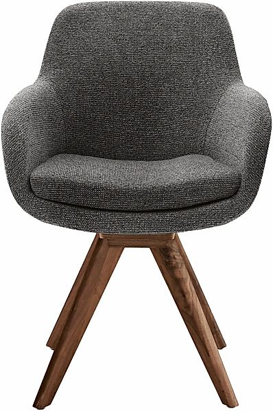 Musterring Esszimmerstuhl "Tavia", (Set), Chenille, Stativgestell Wildnussb günstig online kaufen